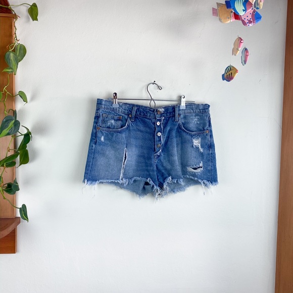 H&M Pants - Button Fly Distressed Medium Wash H&M US 12